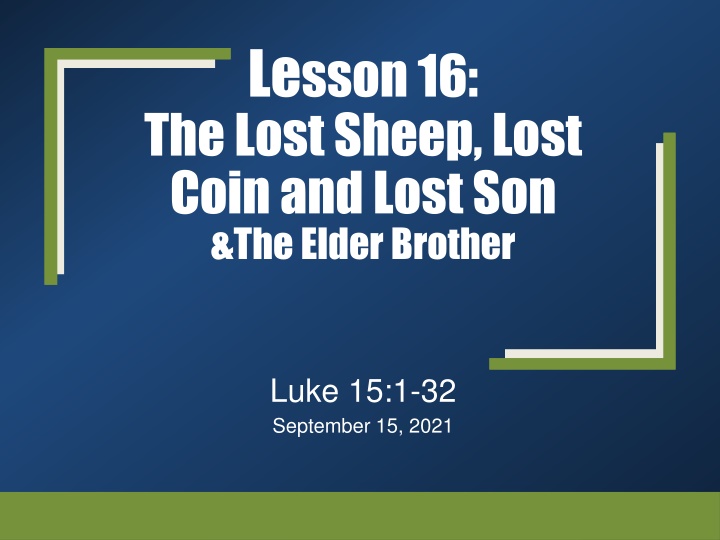 le sson 16 the lost sheep lost coin and lost