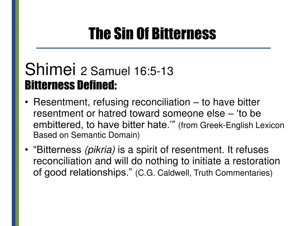 the sin of bitterness