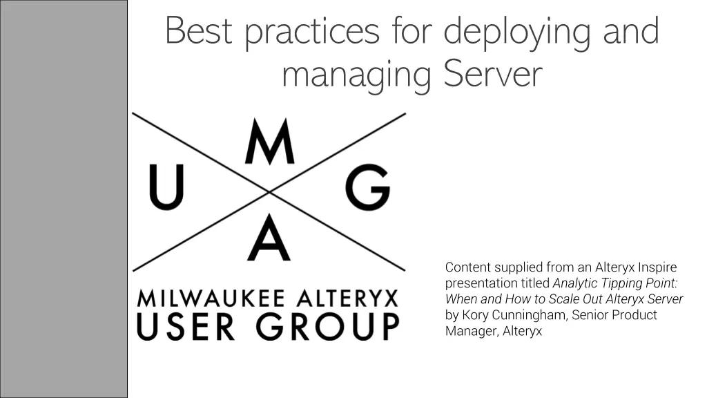 best practices for deploying and managing server