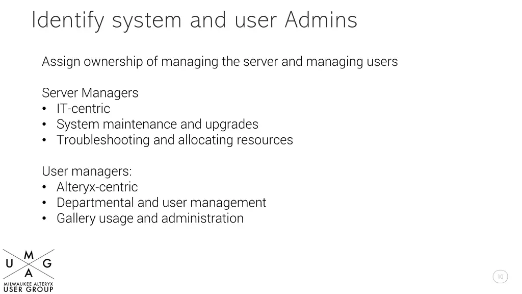 identify system and user admins