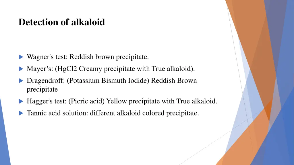 detection of alkaloid
