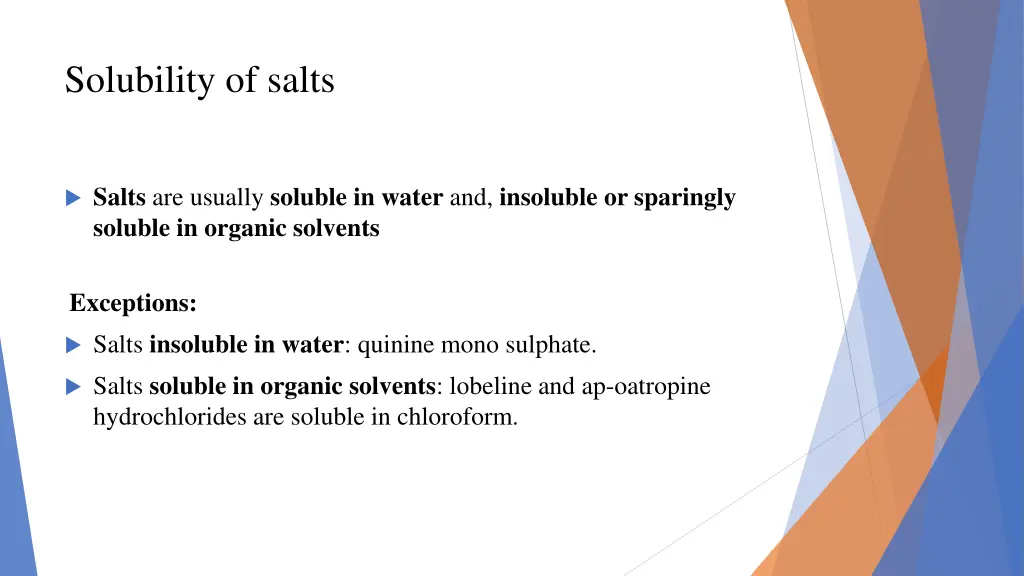 solubility of salts