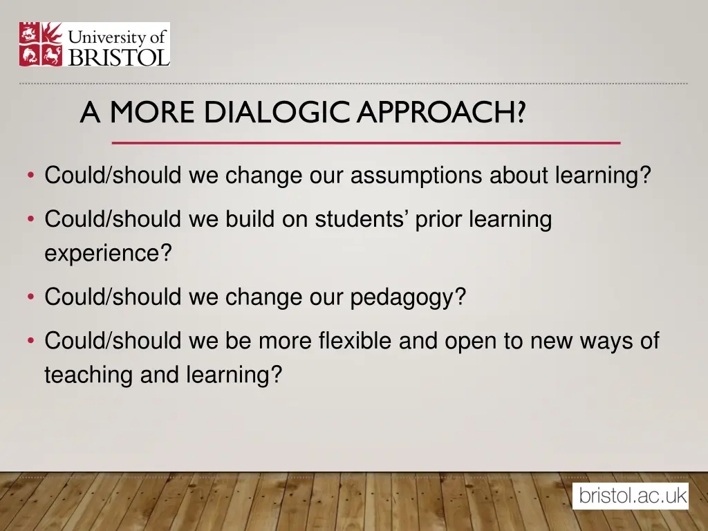 a more dialogic approach