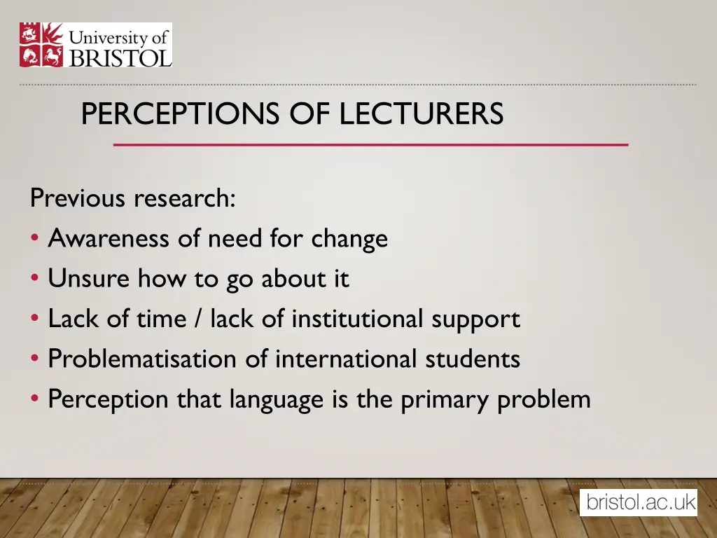 perceptions of lecturers