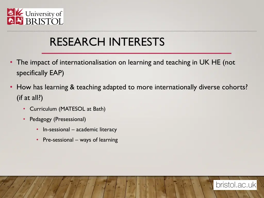 research interests
