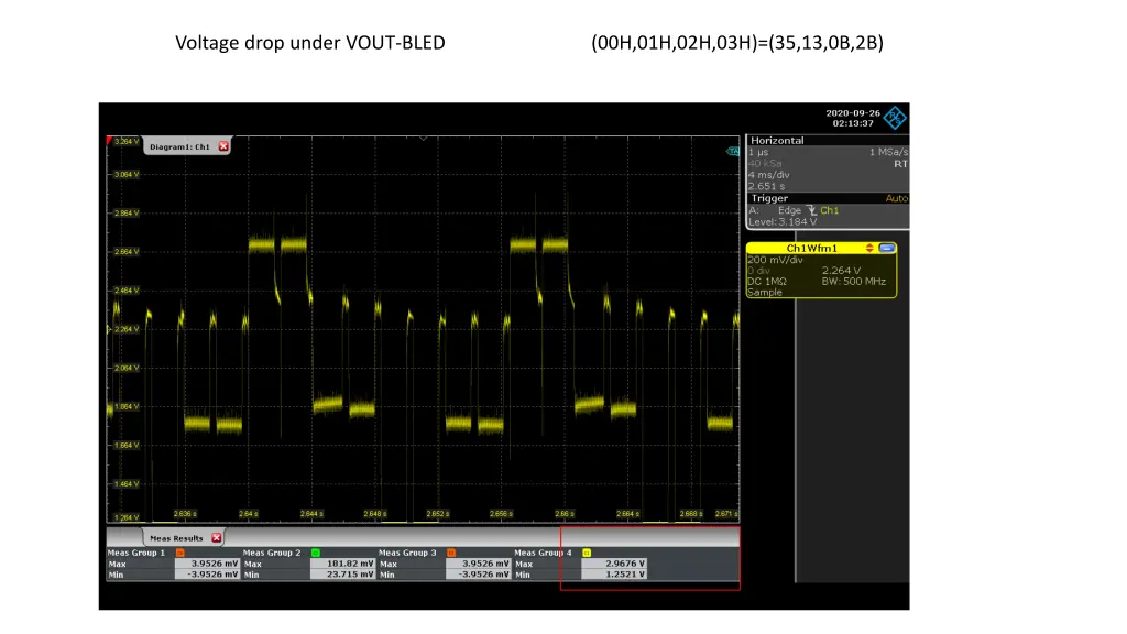 voltage drop under vout bled