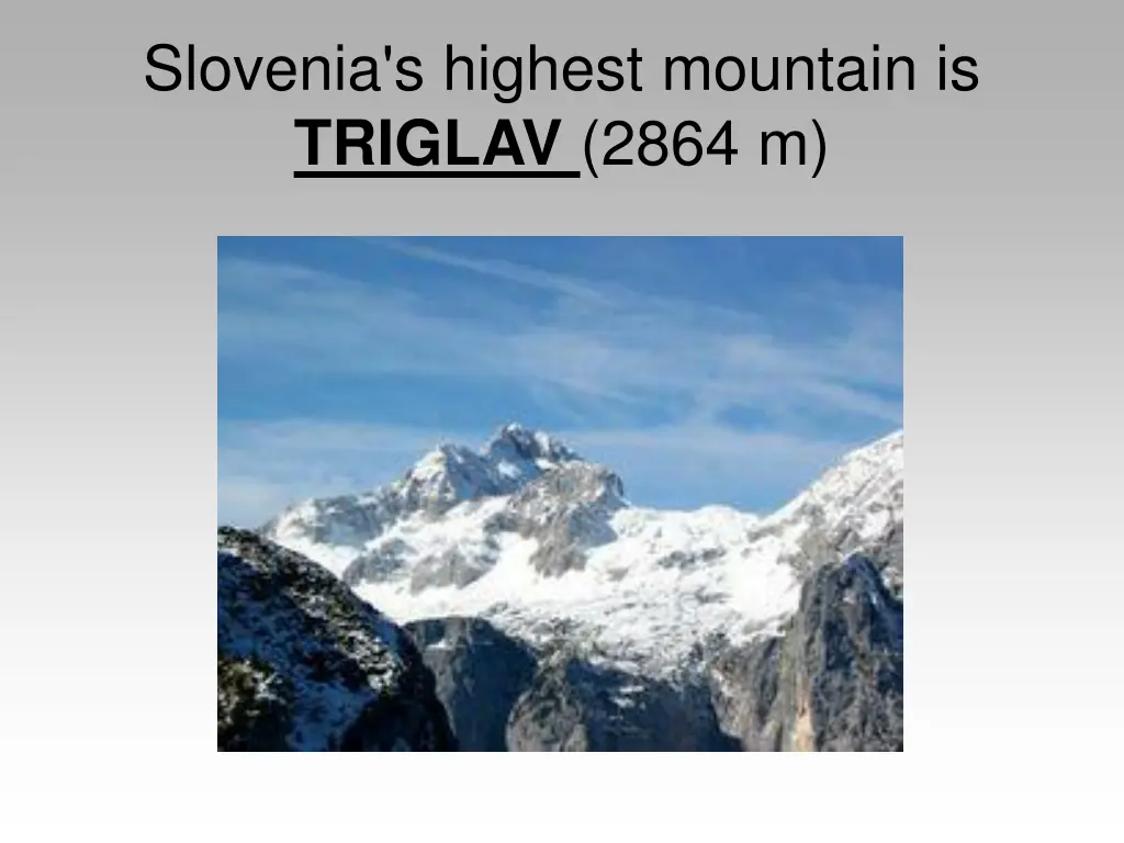 slovenia s highest mountain is triglav 2864 m