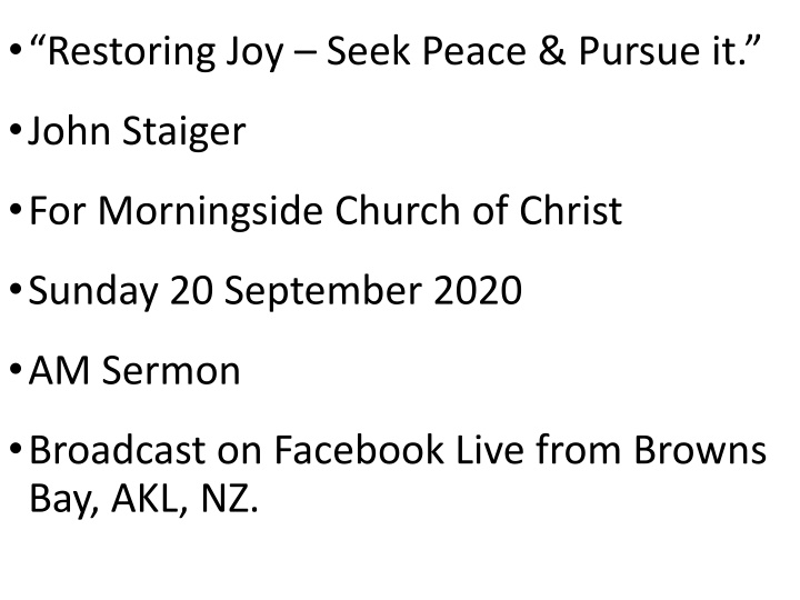 restoring joy seek peace pursue it
