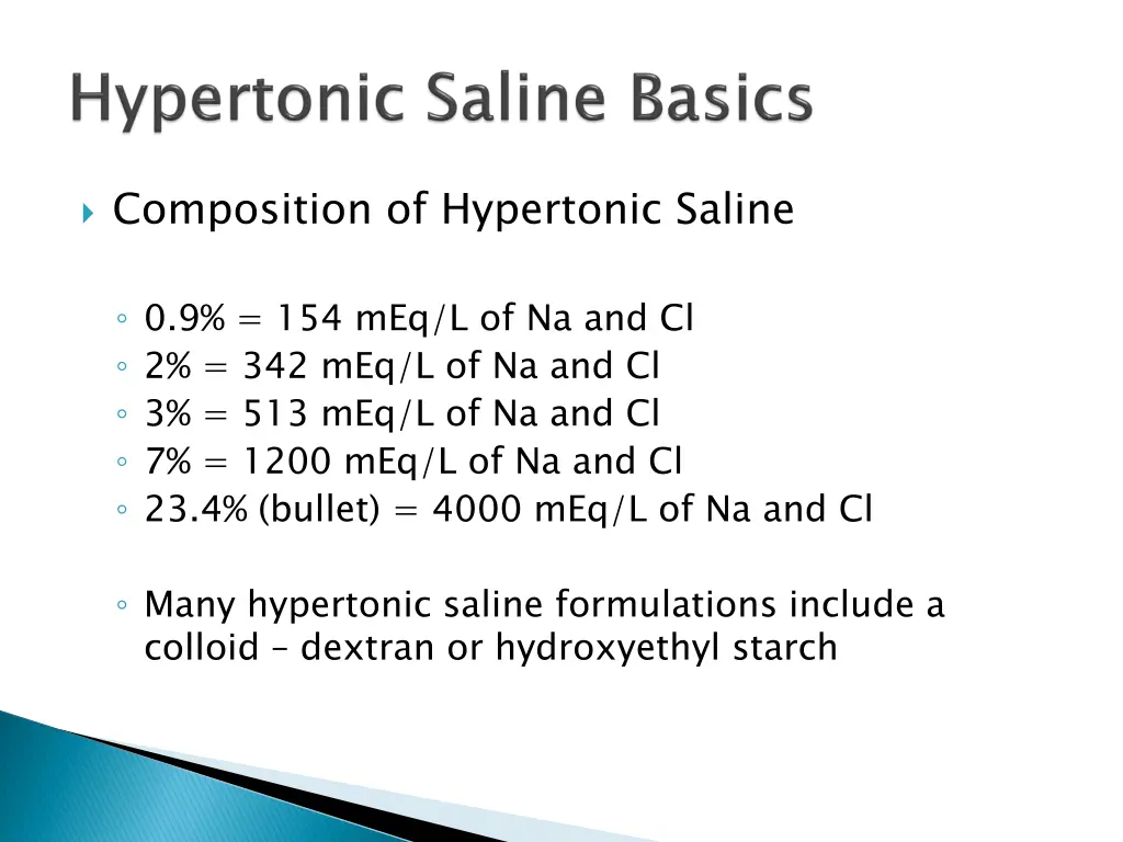composition of hypertonic saline