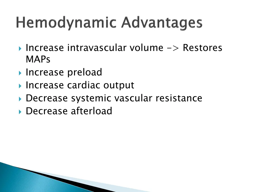 increase intravascular volume restores maps