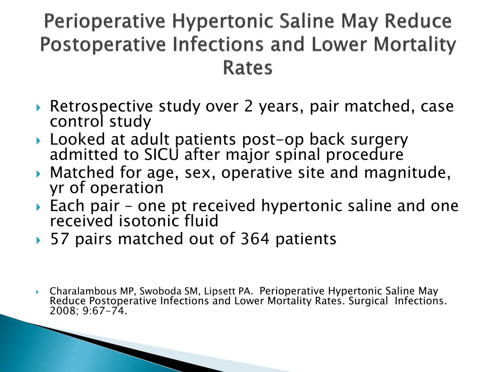 retrospective study over 2 years pair matched