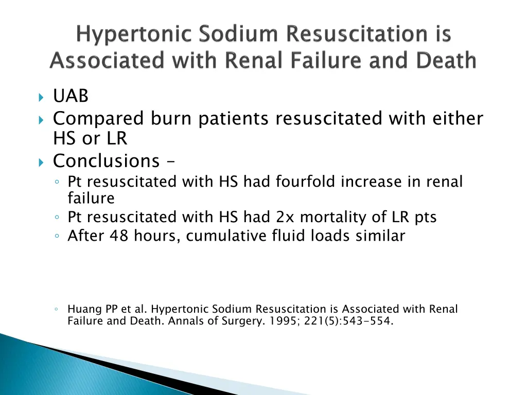 uab compared burn patients resuscitated with