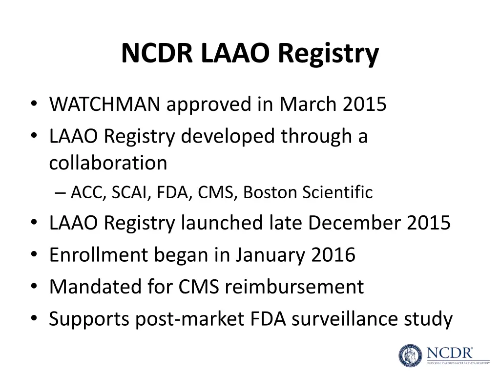 ncdr laao registry