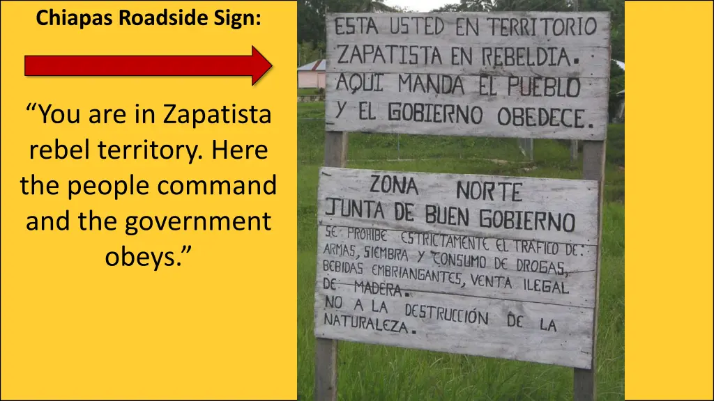 chiapas roadside sign