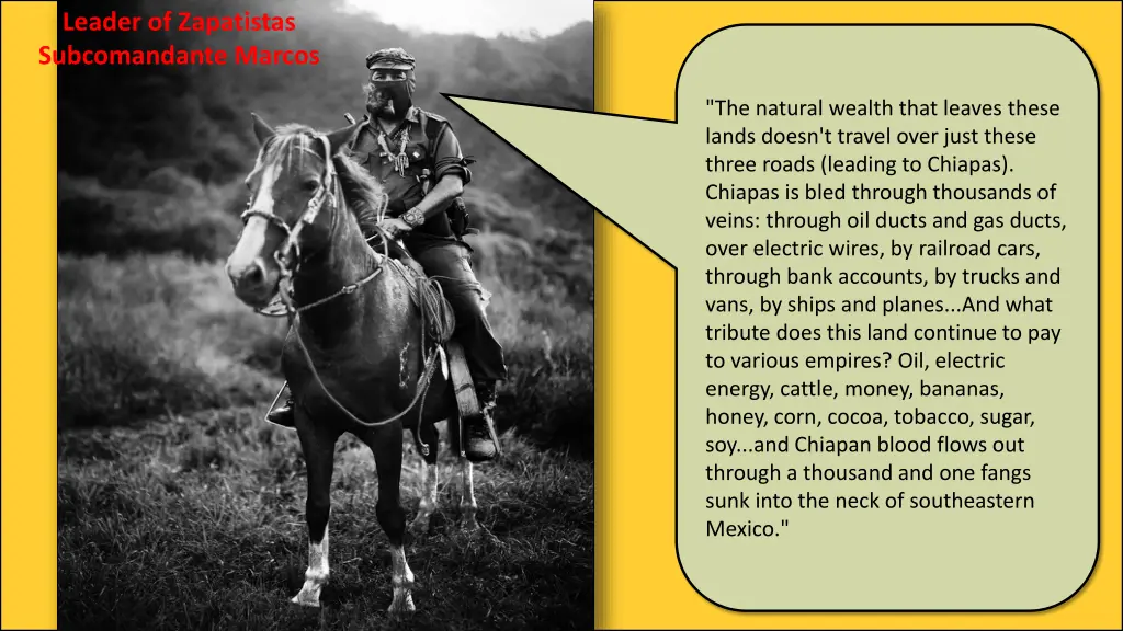 leader of zapatistas subcomandante marcos