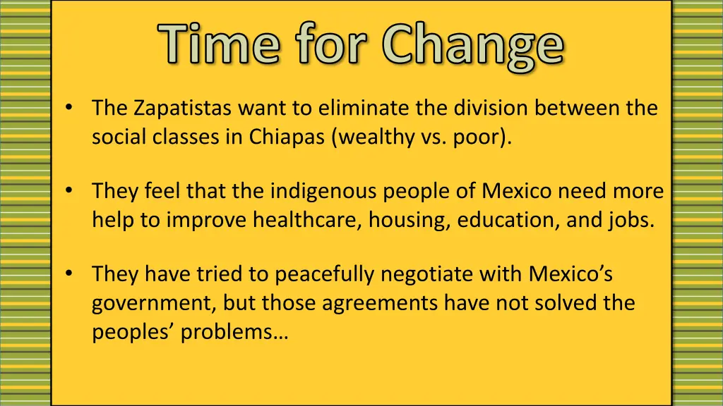 time for change