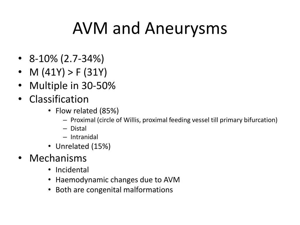 avm and aneurysms