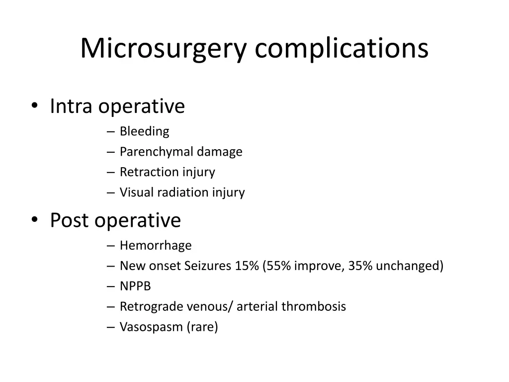 microsurgery complications