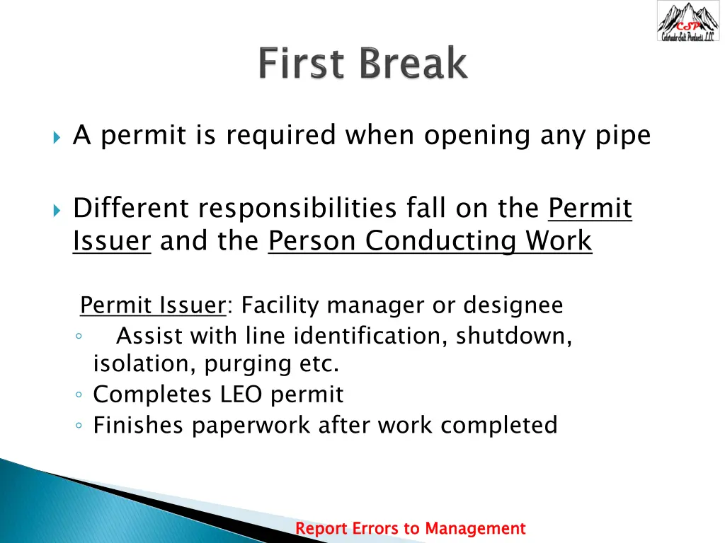 a permit is required when opening any pipe