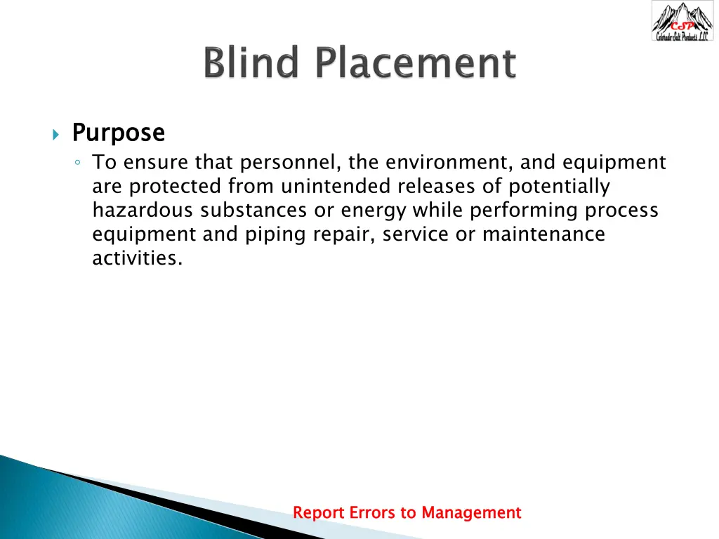purpose to ensure that personnel the environment