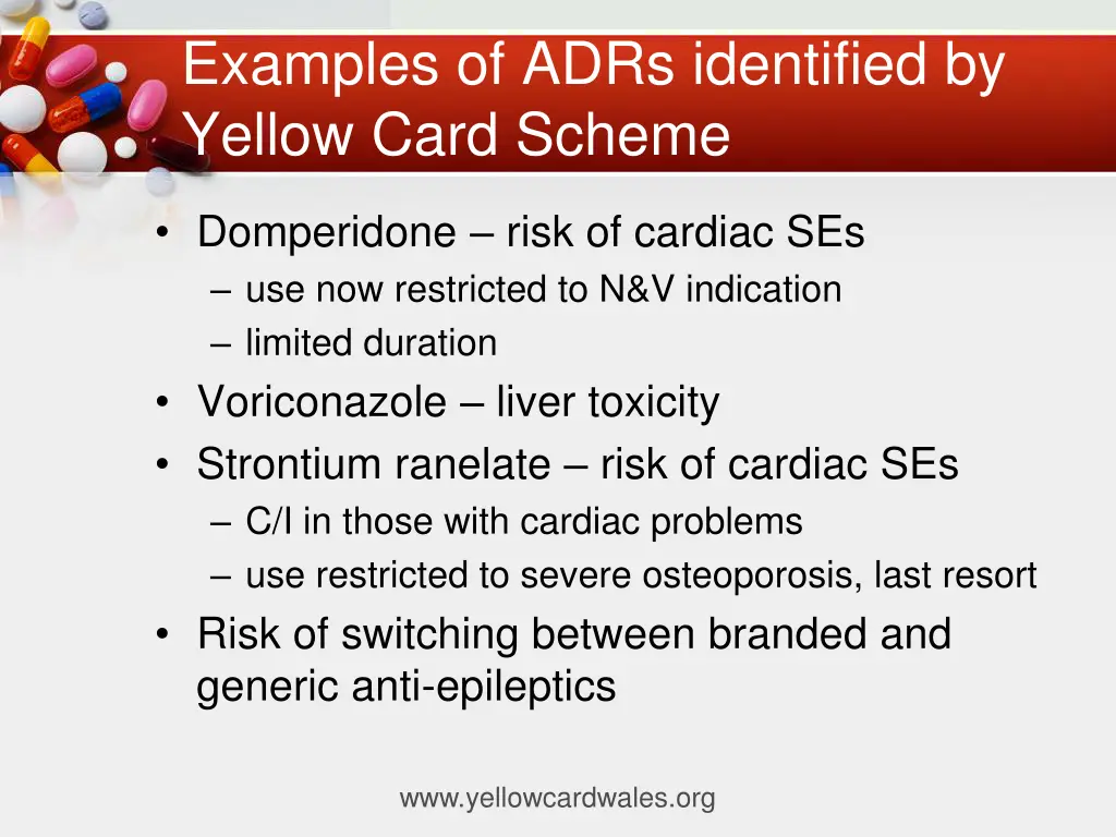 examples of adrs identified by yellow card scheme