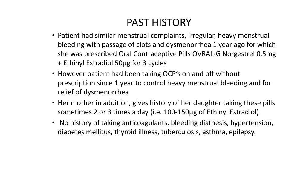 past history