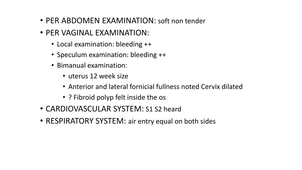 per abdomen examination soft non tender