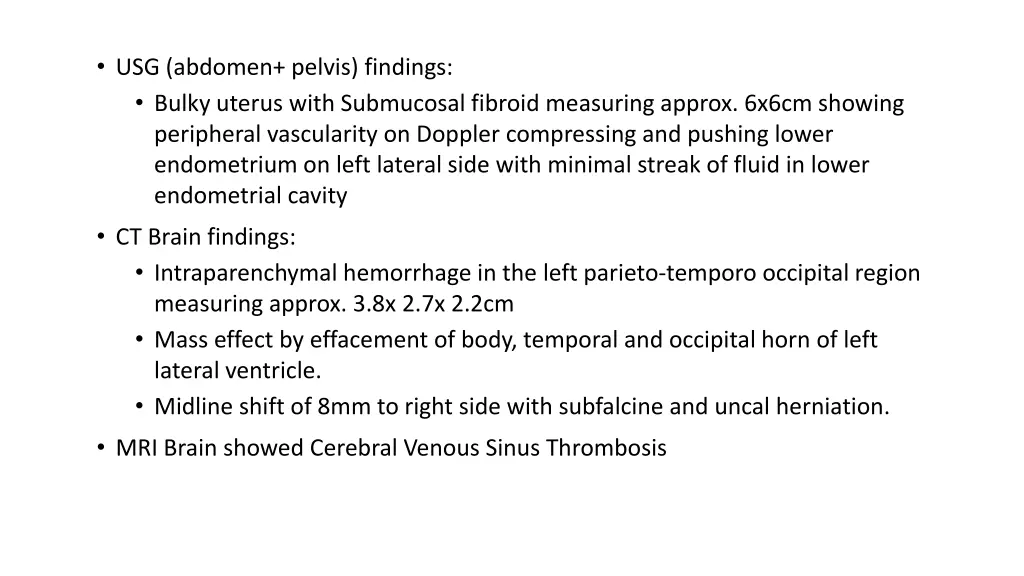 usg abdomen pelvis findings bulky uterus with