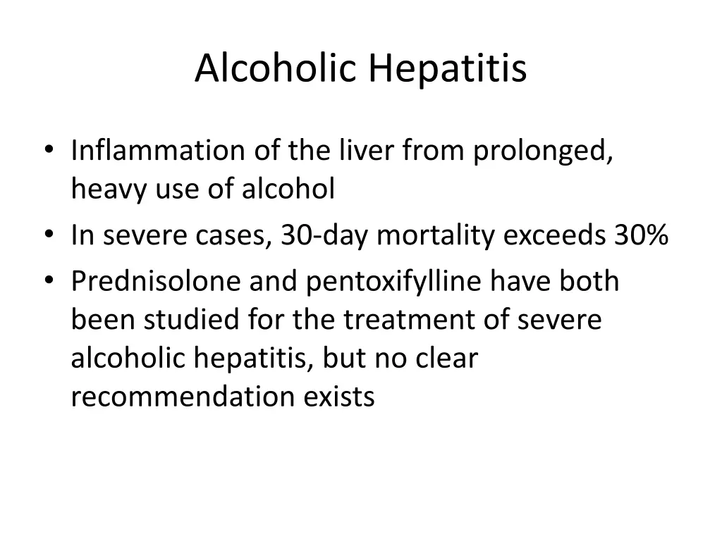 alcoholic hepatitis
