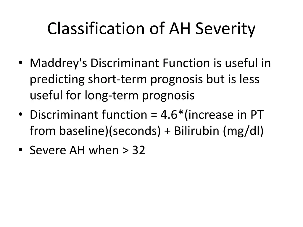 classification of ah severity