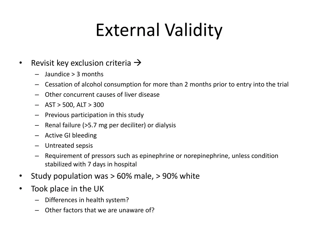 external validity