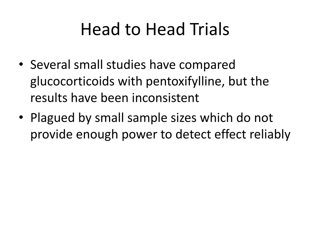 head to head trials