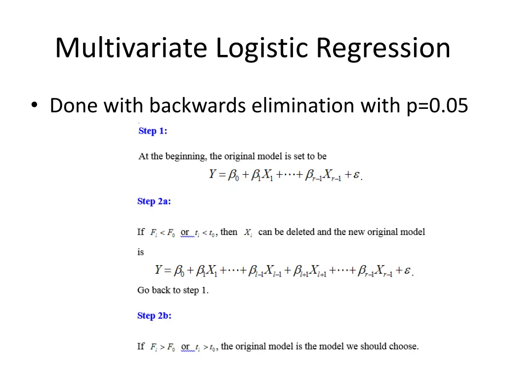 multivariate logistic regression