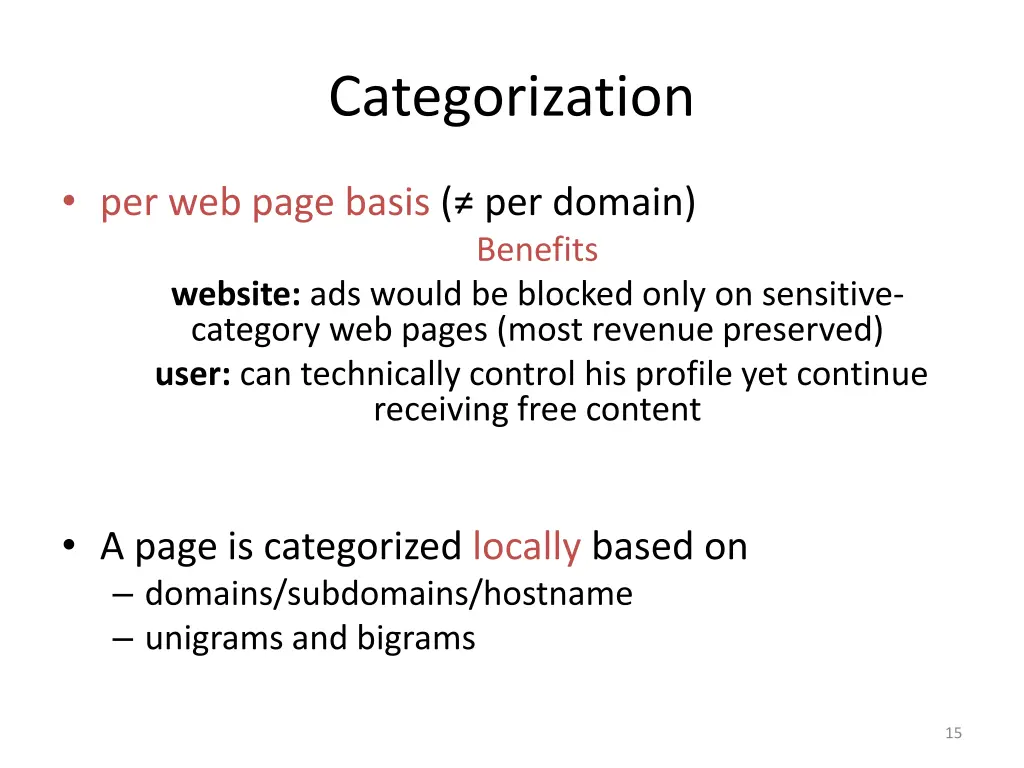 categorization