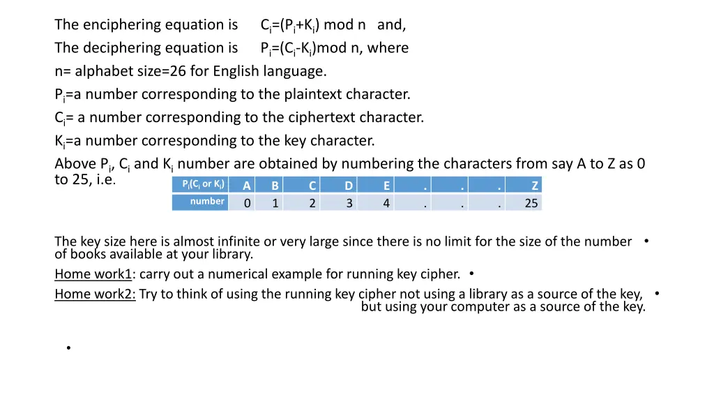 the enciphering equation