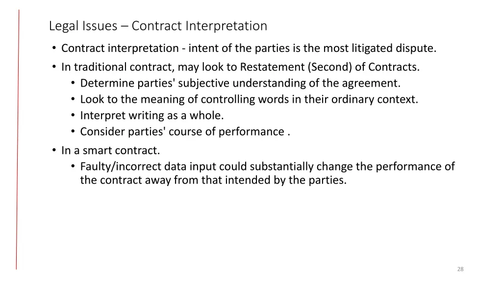 legal issues contract interpretation