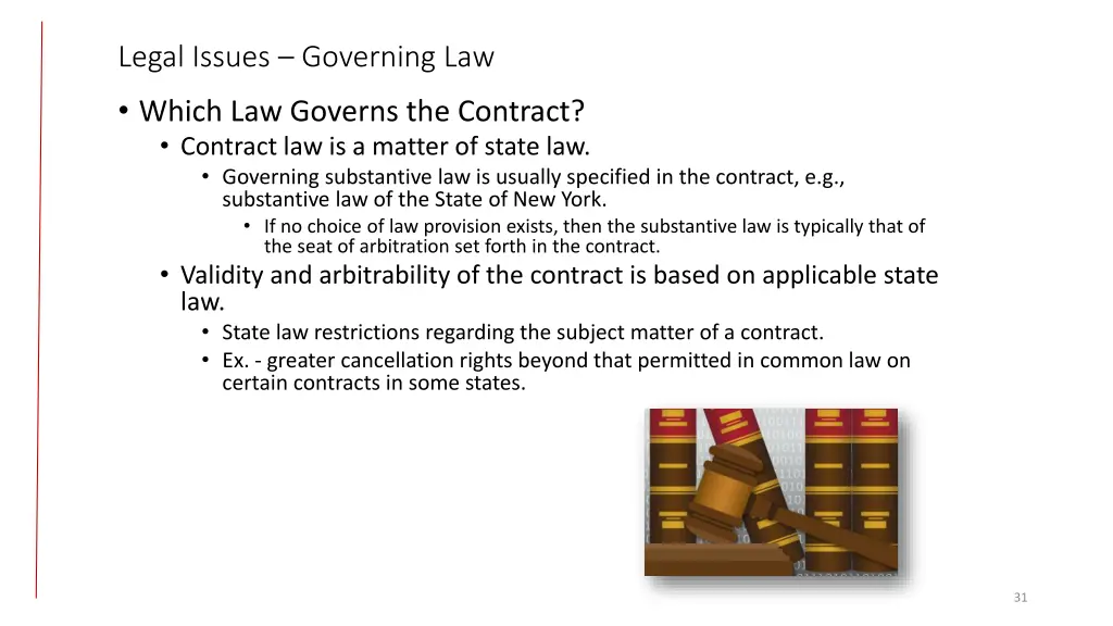 legal issues governing law