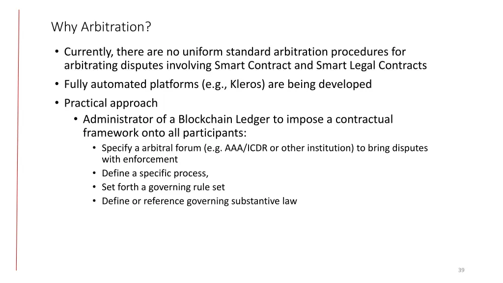 why arbitration