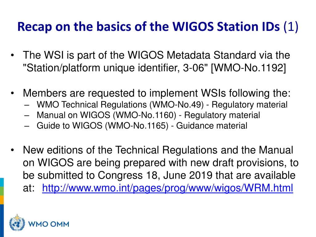 recap on the basics of the wigos station ids 1