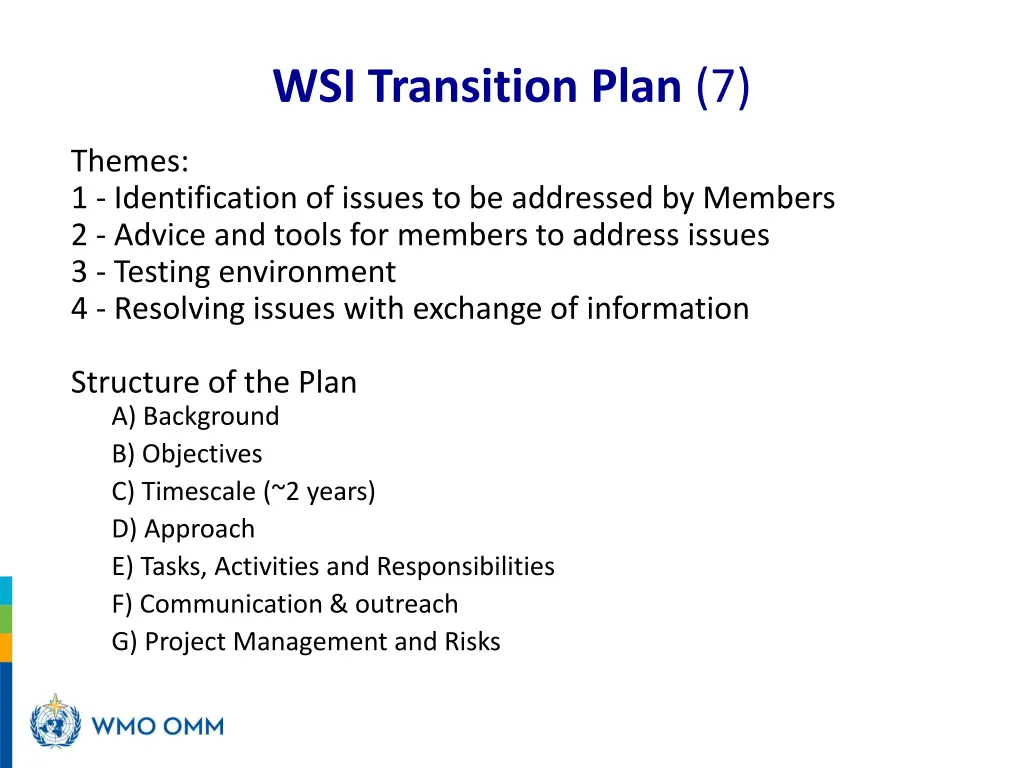 wsi transition plan 7