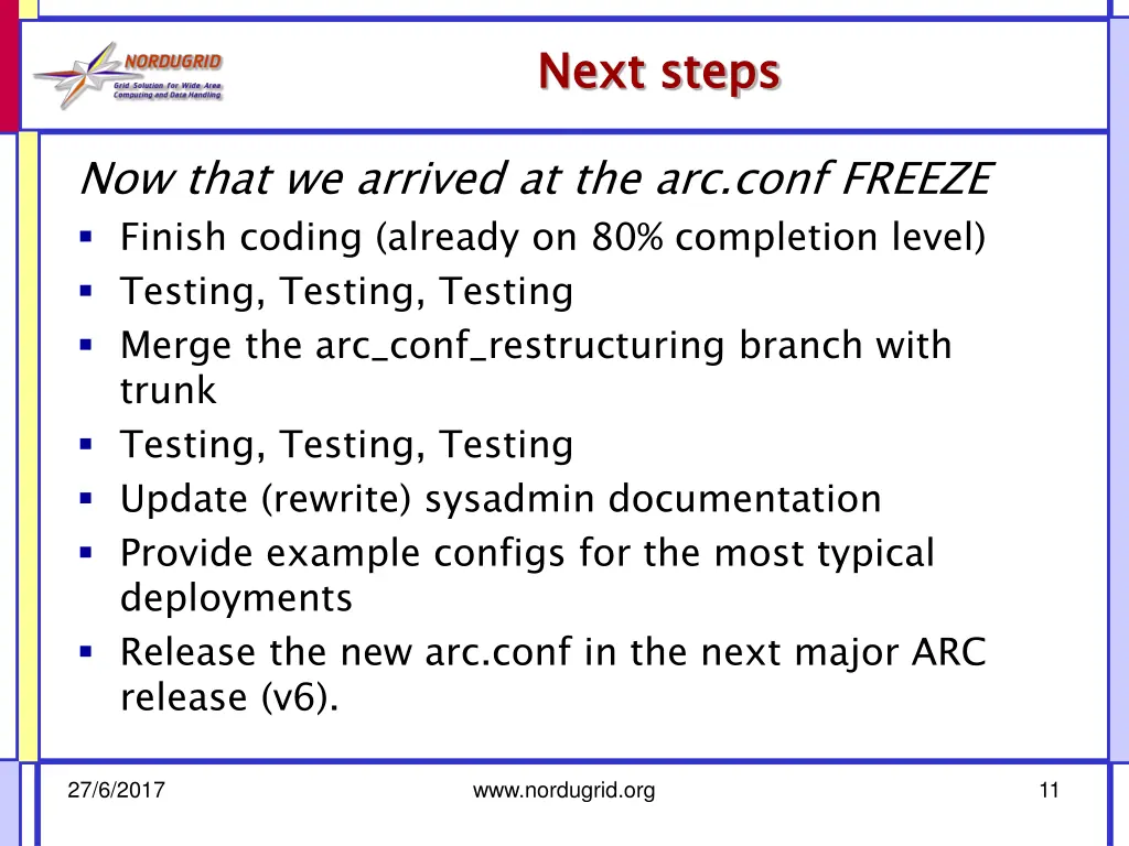 next steps