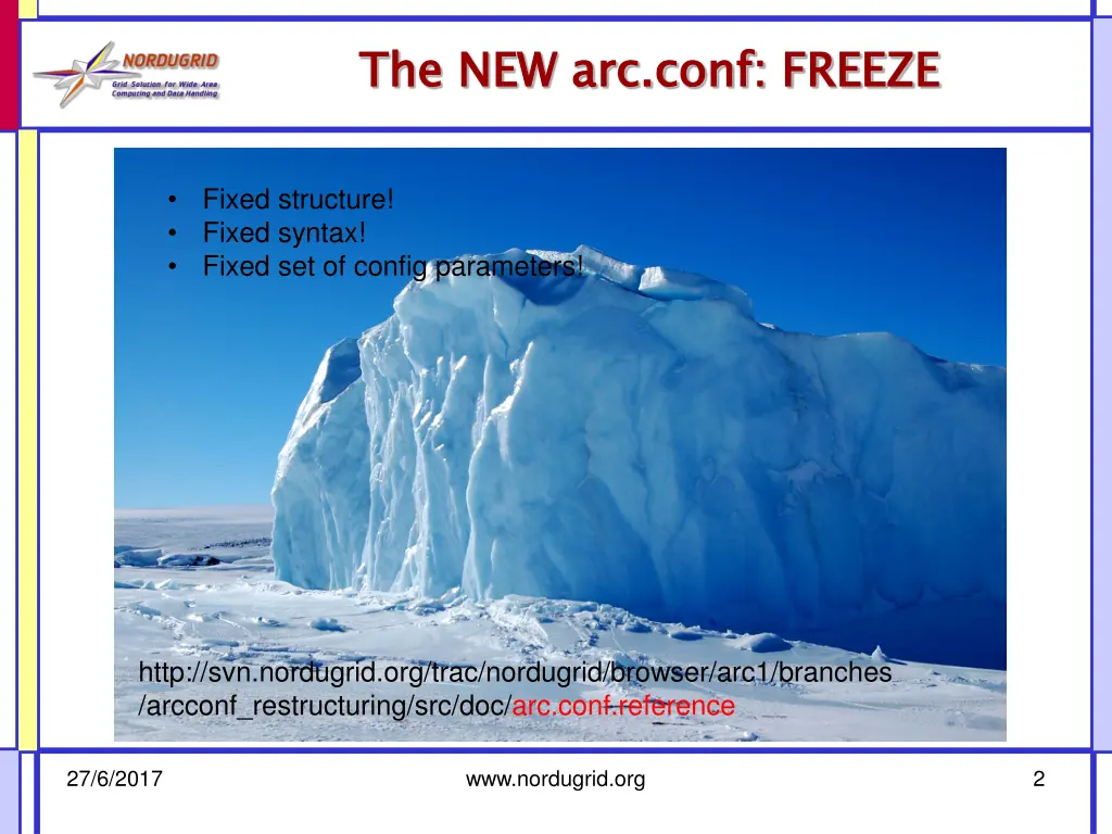 the new arc conf freeze