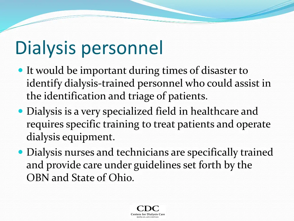 dialysis personnel