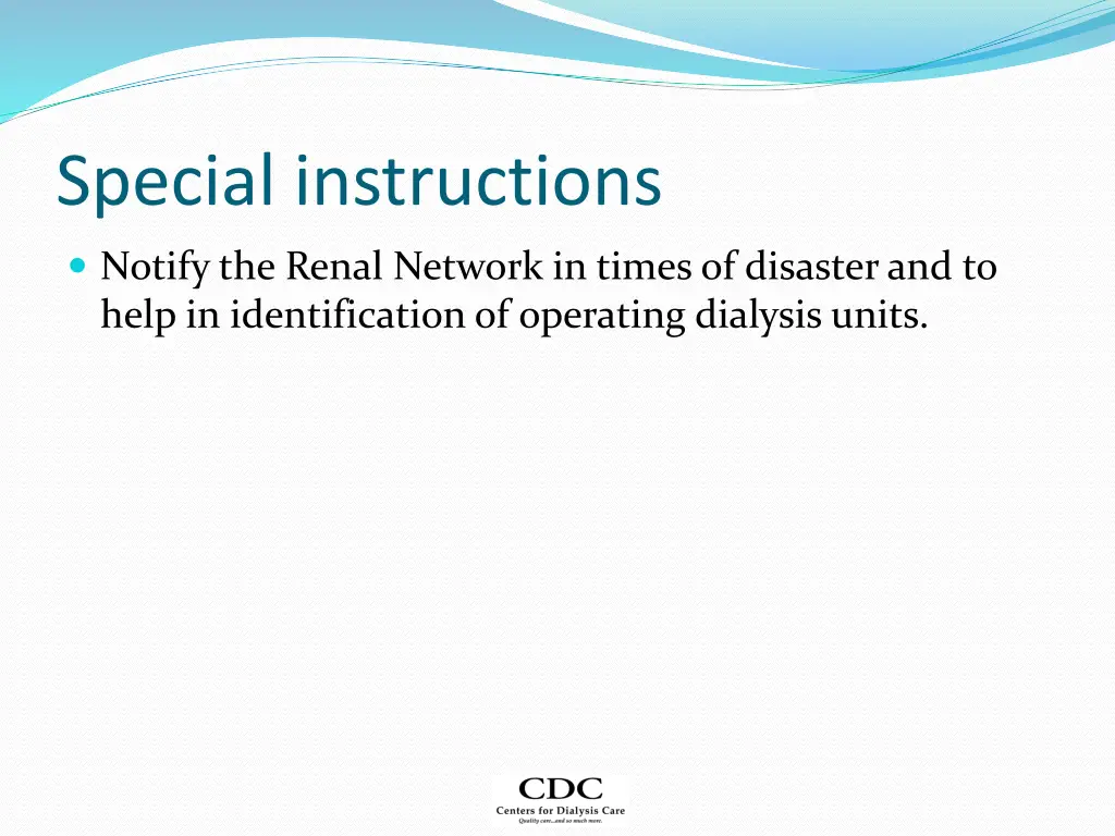 special instructions