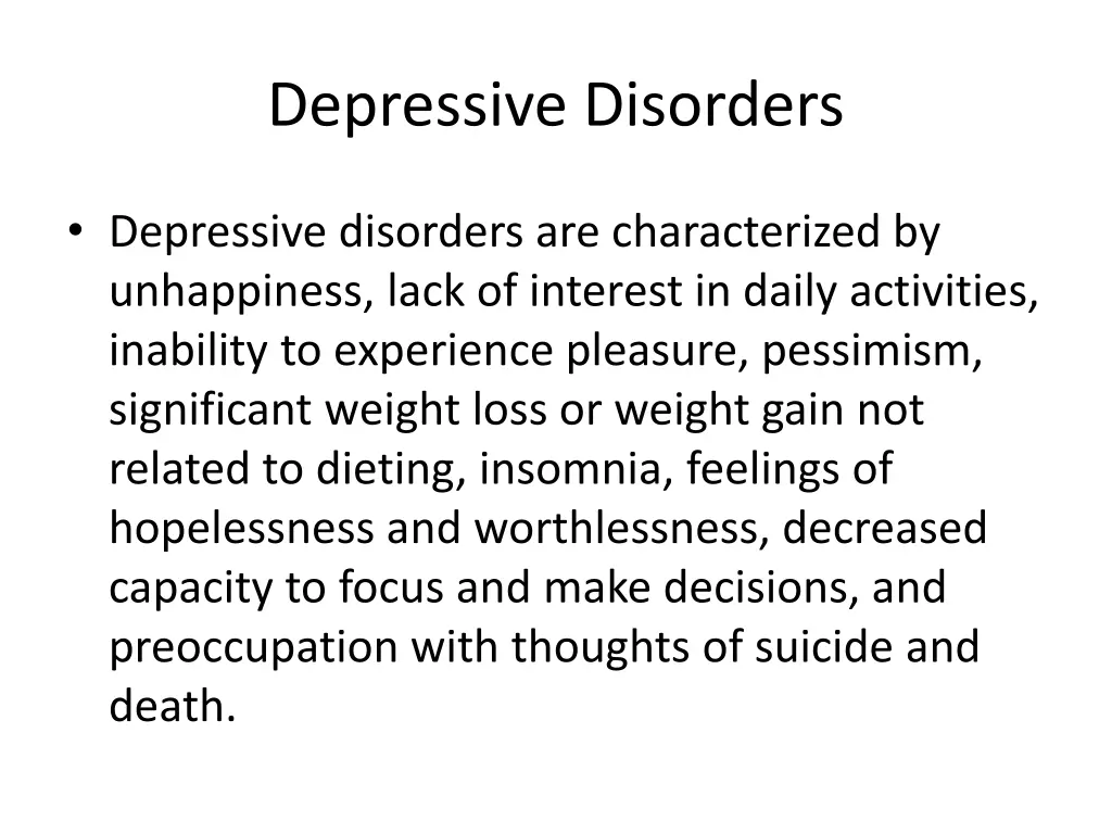 depressive disorders