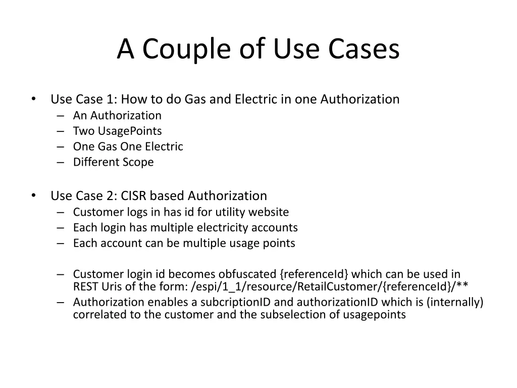 a couple of use cases