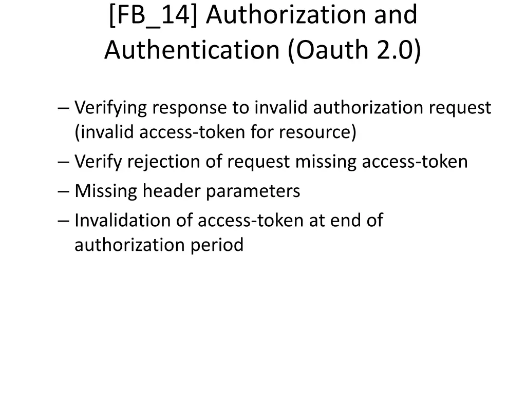 fb 14 authorization and authentication oauth 2 0