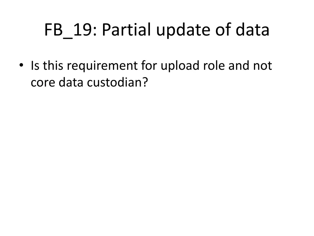 fb 19 partial update of data