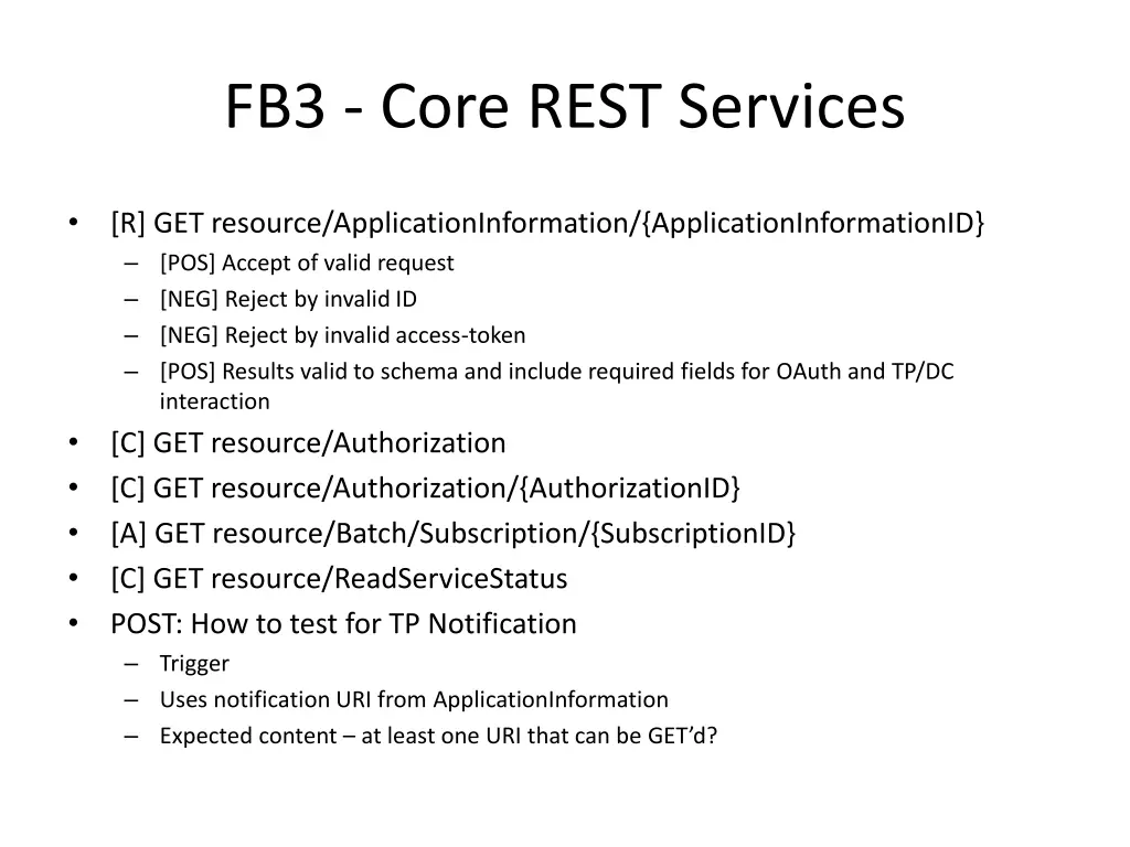 fb3 core rest services