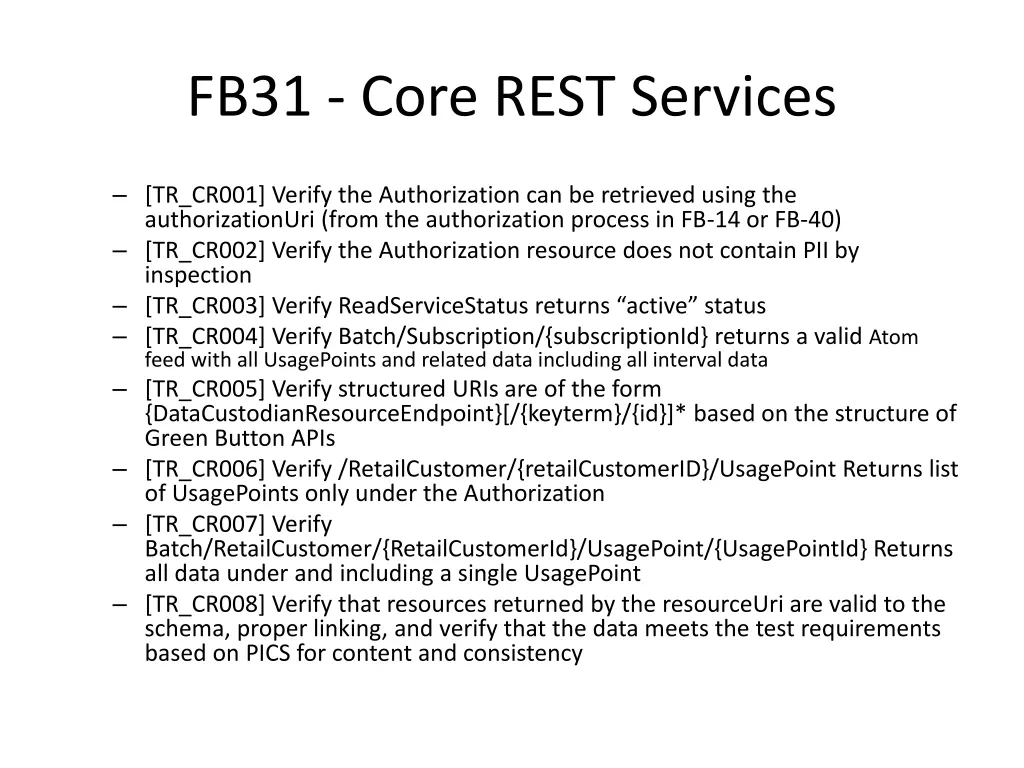 fb31 core rest services